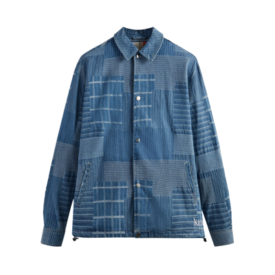 Pre-owned Kith Japanese Indigo Jacquard Coaches Jacket 'indigo' In Blue