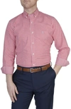 Tailorbyrd Gingham Stretch Button-down Shirt In Red