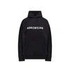Balenciaga Mirror Logo Oversize Cotton Hoodie In Black