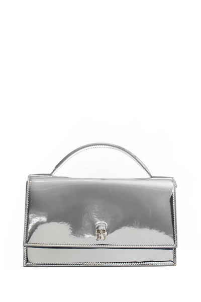 Alexander Mcqueen Skull Medium Shoulder Bag In Silver