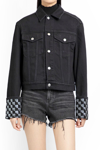 Alexander Wang Embellished Cotton Straight Jacket In Black