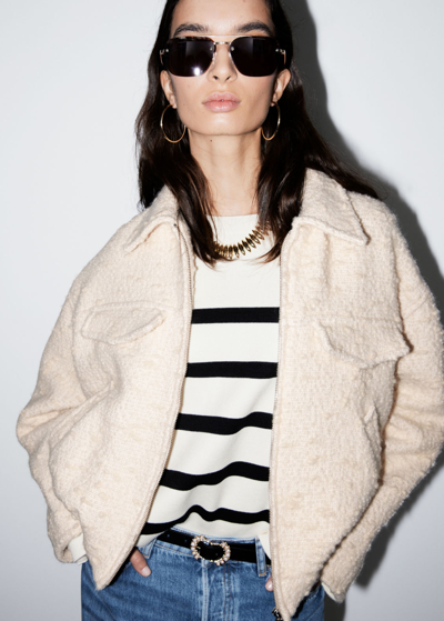 Other Stories Oversized Zip Jacket In White