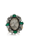 AMRAPALI ONE-OF-A-KIND RAJASTHAN 14K YELLOW GOLD DIAMOND; EMERALD RING