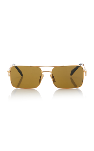 Prada Pilot-frame Metal Sunglasses In Gold