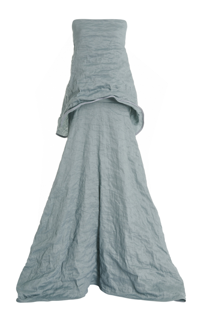 Maticevski Atmosphere Crinkled Metallic-twill Gown In Blue