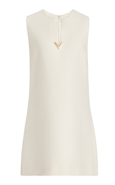 Valentino Wool And Silk Mini Dress In Avorio