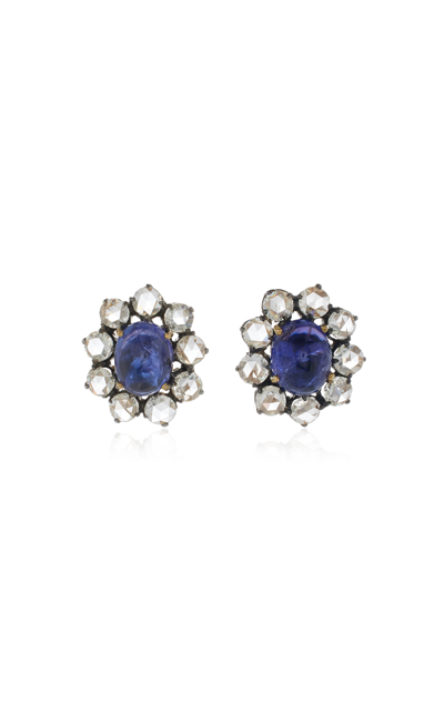 Amrapali One-of-a-kind Rajasthan Tanzanite; Diamond Earrings In Blue