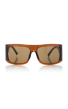 Attico Andre Acetate Mask Sunglasses In Brown