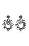 AMRAPALI ONE-OF-A-KIND MIDNIGHT BLOSSOM 18K WHITE GOLD SAPPHIRE EARRINGS