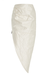 Maticevski Cologne Asymmetric Metallic Ramie-blend Midi Skirt In White