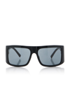 Attico X Linda Farrow Andre Rectangular Sunglasses In Black