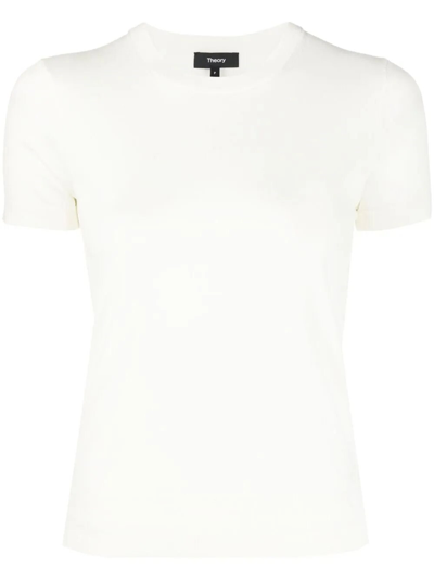 Theory Short-sleeved Sweater In White