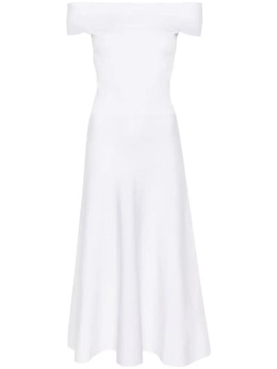 Fabiana Filippi Off-shoulder Midi Dress In White