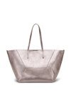 Brunello Cucinelli Metallic Leather Tote Bag In Silver