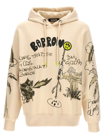 Barrow Printed Hoodie In Beige