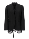 Brunello Cucinelli Bead-embellished Layered Twill And Chiffon Blazer In Black