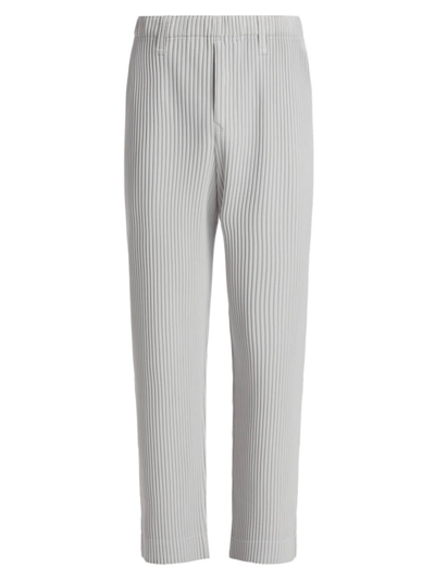 Issey Miyake Basics Pleated Suit Trousers In Light Grey