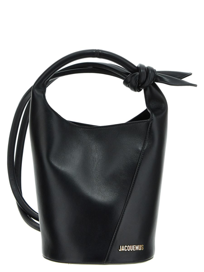 Jacquemus Le Petit Tourni Bucket Bag In Black