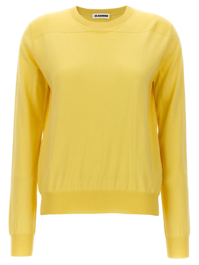 Jil Sander Round-neck Sweater In Yellow