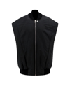 Rick Owens Quilted Jumbo Flight Oversized Vest With Half Belt In Black