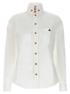 Vivienne Westwood Orb High-collar Cotton Shirt In White