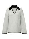Weworewhat Women's Collared Knit Sweater In Grey