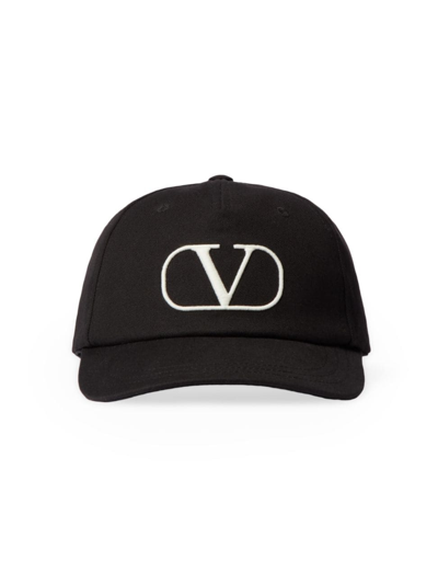 Valentino Garavani Men's Vlogo Signature Cotton Baseball Cap In Black