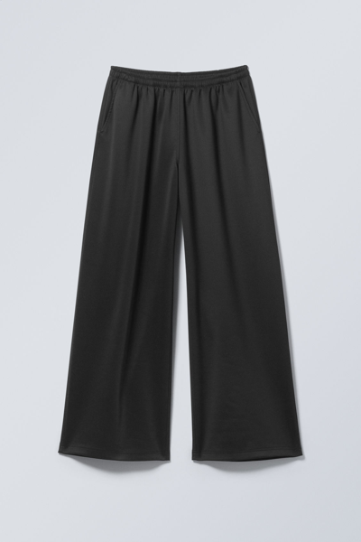 Weekday Lilah Linen Mix Pants In Black