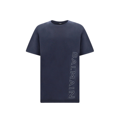 Balmain Reflect Cotton T-shirt In Blue