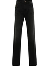 Versace Slim Cotton Denim Jeans In Black