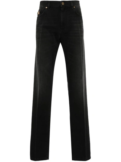 VERSACE BLACK REGULAR-FIT DENIM PANTS