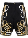 Camilla Coast-to-coast-print Twill Shorts In Black