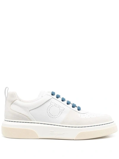 Ferragamo Off-white Perforated Sneakers