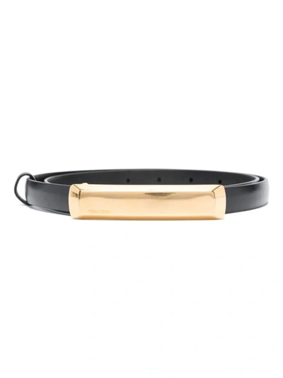 Tom Ford Logo-engraved Leather Belt In Black