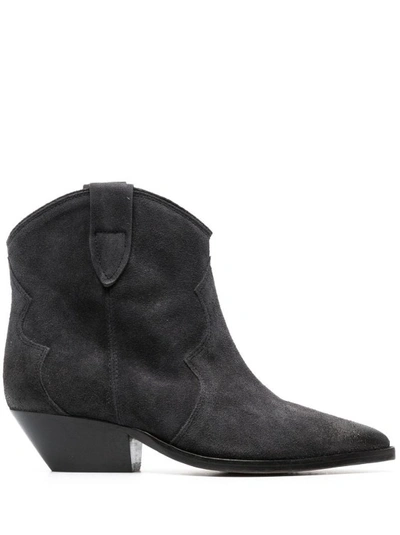 Isabel Marant Dewina Leather Ankle Boots In Black