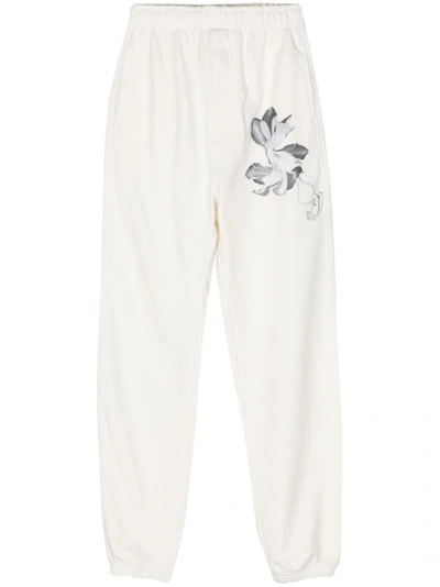 Y-3 X Adidas Floral-print Track Trousers In White