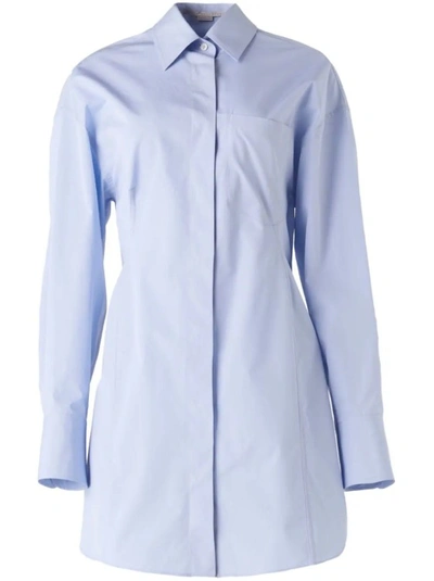 Stella Mccartney Cotton-poplin Shirt Dress In Blue