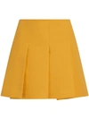 Marni Pleated Cotton Miniskirt In Gold