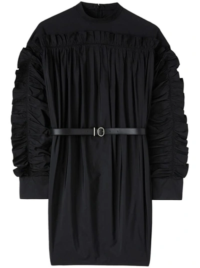 Jil Sander Black Ruffle Mini Dress