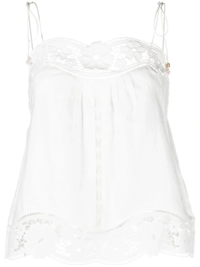 Zimmermann August Broderie-anglaise Linen Top In White