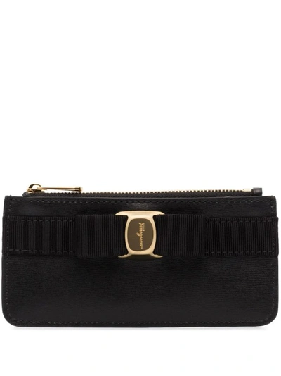 Ferragamo Salvatore  Vara Bow Cardholder In Black