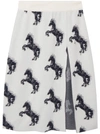 STELLA MCCARTNEY PIXEL HORSE MIDI SKIRT WHITE/BLACK