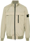 Stone Island Gray Garment-dyed Jacket In Neutrals
