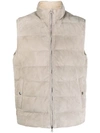 Eleventy Down Reversible Vest In Grey