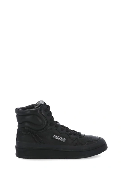 Autry Black Smooth Leather Hightop Sneakers