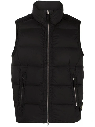 Stone Island Seamless Tunnel Nylon Down-tc Vest In Black