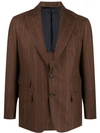 ELEVENTY STRIPED BROWN JACKET