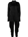 Attico Logo-jacquard Satin Jumpsuit In Black