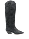 Isabel Marant Denvee Suede Leather Boots In Black