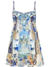 Camilla Women's Abstract-print Silk Tiered Minidress In Blue